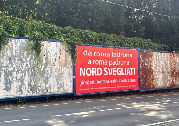 Varese - “Nord svegliati”: maxi-manifesto anonimo a Varese contro Giorgetti, Fontana e Salvini -  - Varese News