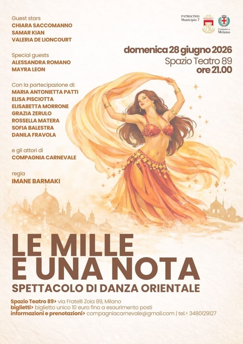 le mille e una nota, in scena a milano la danza orientale  tra origini rituali e interpretazioni contemporanee.