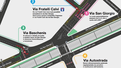 E-Brt, nuovi correttivi per migliorare la viabilità: aumentano le corsie in via San Giorgio - Video