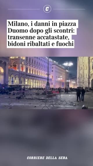 Milano, i danni in piazza Duomo dopo gli scontri