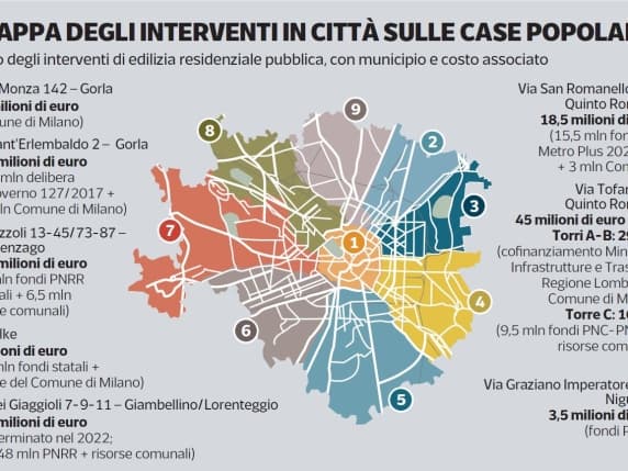 Milano, la mappa degli interventi sulle case popolari