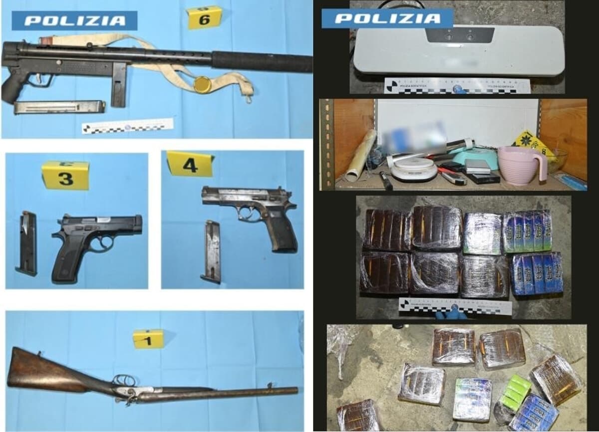 Blitz della polizia in un box (trasformato in arsenale): trovata una mitragliatrice, due pistole e un fucile
