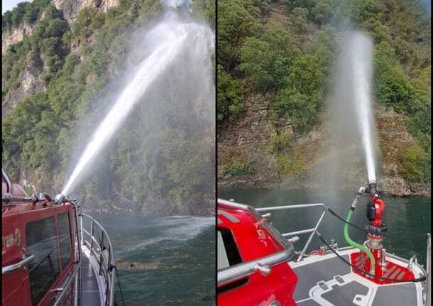 Leggiuno - Incendio nei boschi di Leggiuno: si riduce il fronte del fuoco, squadre al lavoro anche nella notte -  - Varese News