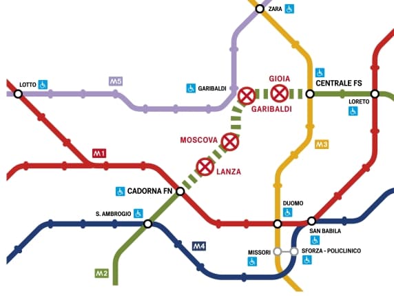 Milano, M2 interrotta nel weekend dell'8-9 agosto fra Centrale e Cadorna: si «testa» il piazzale di Porta Garibaldi. I mezzi alternativi
