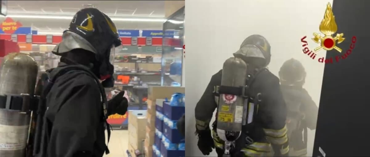 Va a fuoco un compattatore nel parcheggio interrato: evacuato un supermercato a Milano
