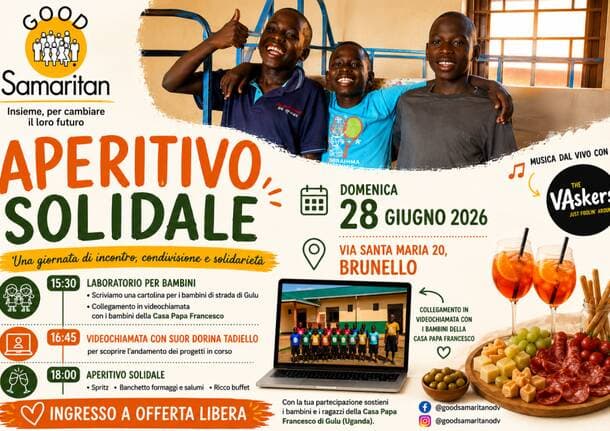 Brunello - Evento sponsorizzato - Aperitivo solidale Good Samaritan ODV: una domenica di incontro, musica e solidarietà per sostenere i bambini di Gulu - Tempo libero - Varese News