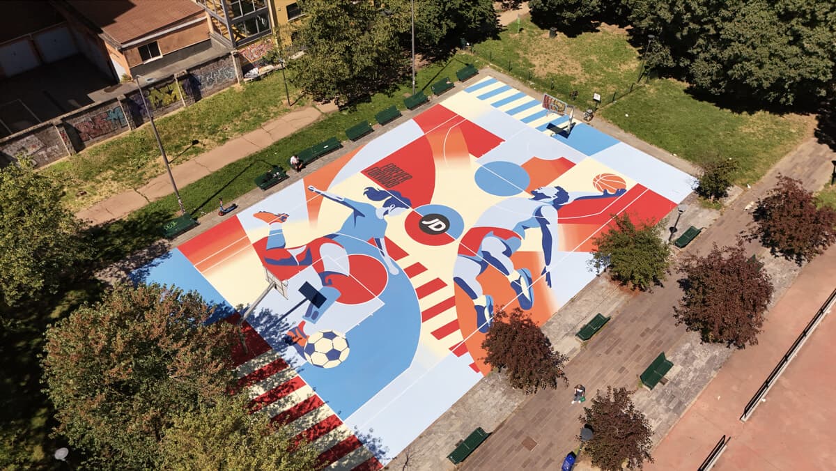 Un nuovo playground tra sport e street art: così rinasce il campetto di zona Mac Mahon