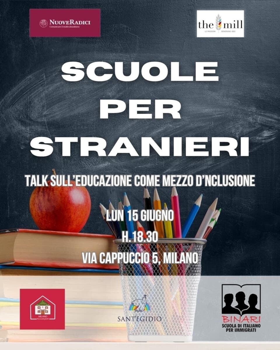 the mill e nuove radici presentano: “le scuole che non chiudono mai” serata dedicata alla lingua italiana come strumento d’inclusione