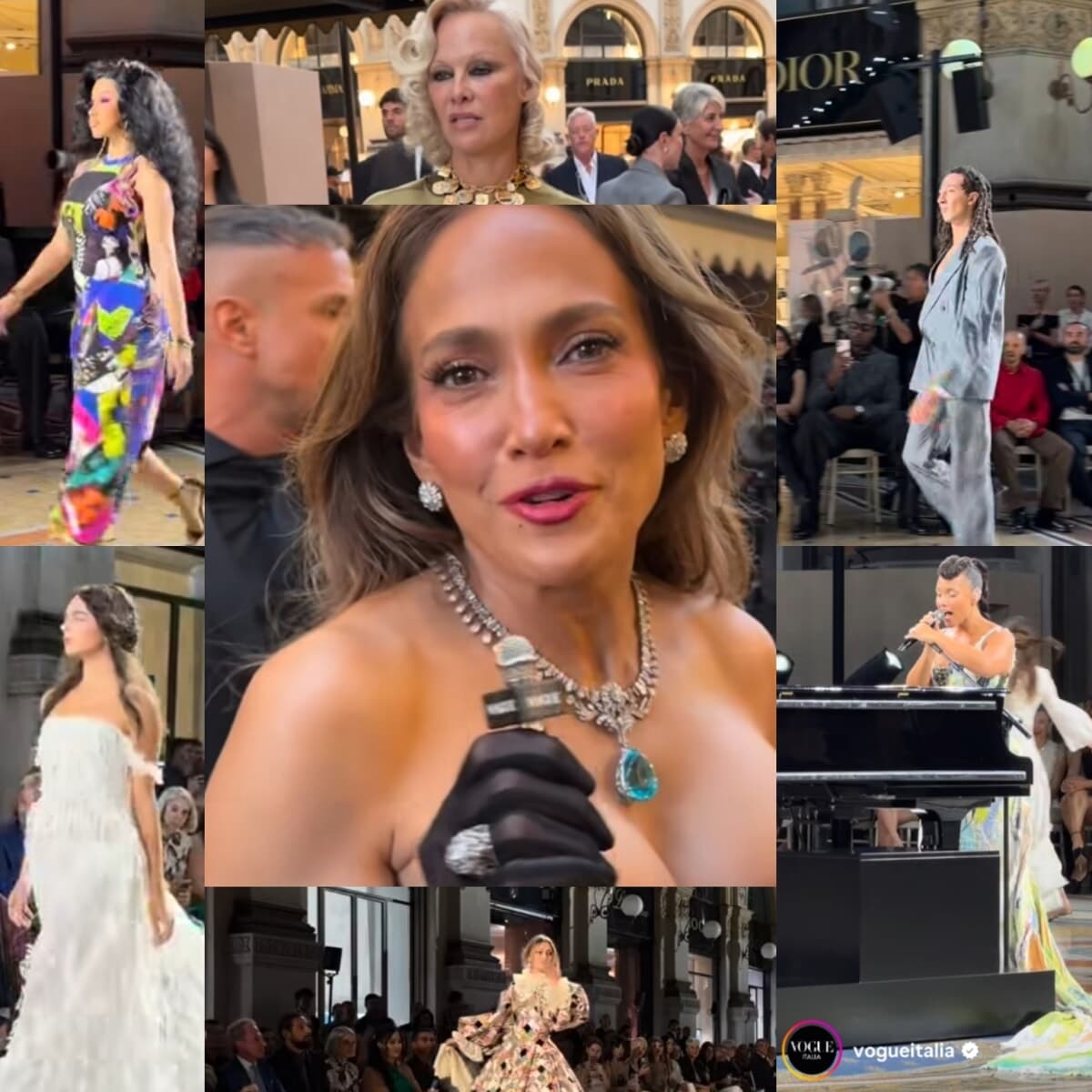 Da Alicia Keys a Jennifer Lopez (e i robot): chi c'era alla sfilata di Vogue in Galleria a Milano