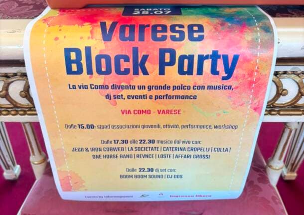 Varese - Via Como si trasforma in un grande palco: torna il “Varese Block Party” -  - Varese News