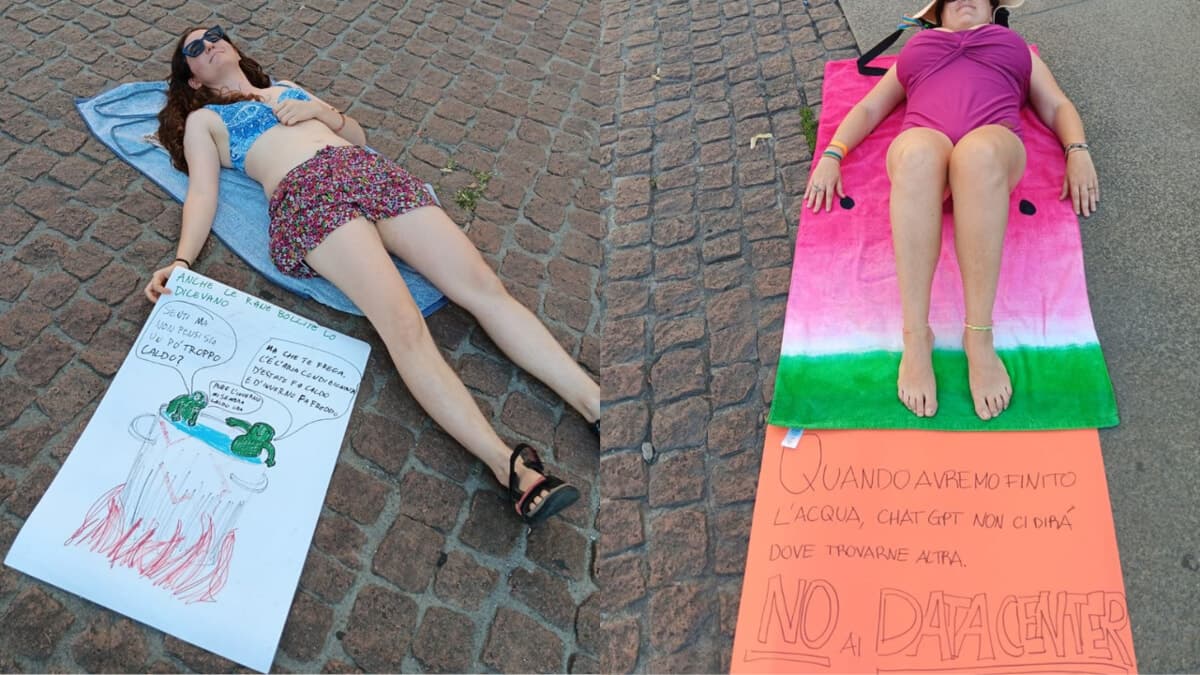 Perché un gruppo di persone ha steso il telo mare davanti a Palazzo Marino e si è sdraiato