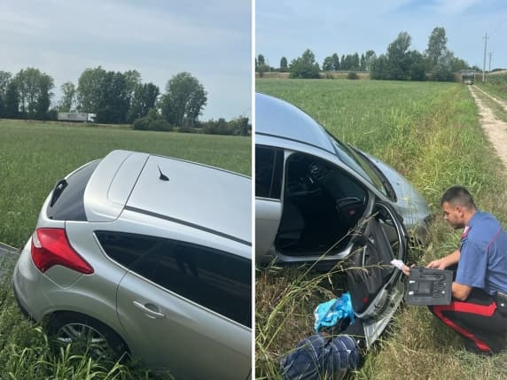 Castel Goffredo, 67enne colto da crisi epilettica al volante perde il controllo e finisce in un fosso: salvato dai carabinieri